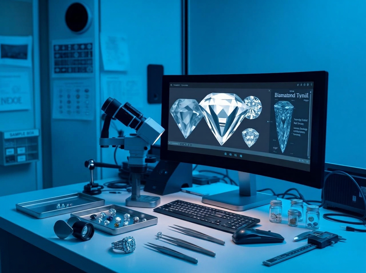 Diamond and jewellery design workflow on a technical workstation