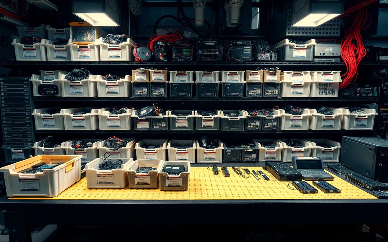 Peripherals, accessories and spare parts held for a live fleet